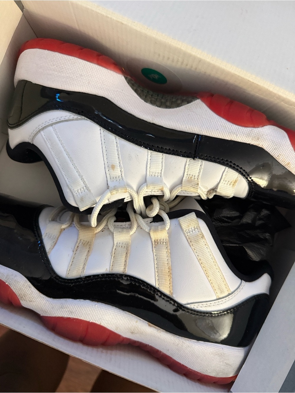 Jordan Kids White, Black & Red Low-Top Sneakers